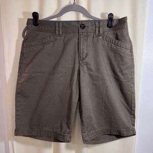 Eddie Bauer Comfort Waist Shorts Casual Khaki Legend Wash Fossil 100%‎ Cotton- 8